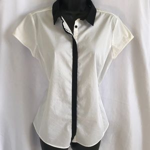 NWOT White and Black Blouse
